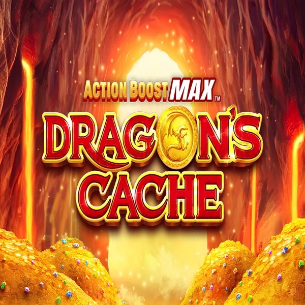 Action Boost Max Dragon's Cache online game logo by SpinPlay Games on robocatcasinoo.com