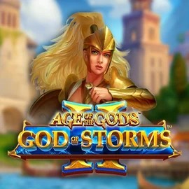 Official Slots logo: Age Of The Gods: God Of Storms 2 by Playtech at Robocat Casino