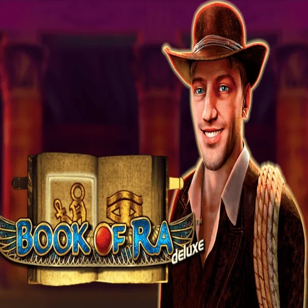 Book of Ra Deluxe logo – Slots by Novomatic at Robocat Casino