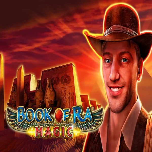 Book of Ra Magic slot logo by Greentube at Robocat Casino