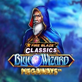 Play the Fire Blaze Blue Wizard Megaways slot by Rarestone Gaming on Robocat Casino
