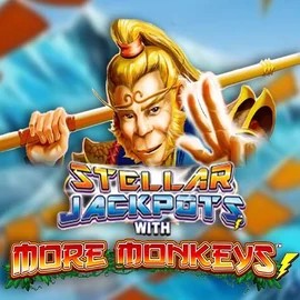 Stellar Jackpots with More Monkeys slot logo by Lightning Box Game at Robocat Casino